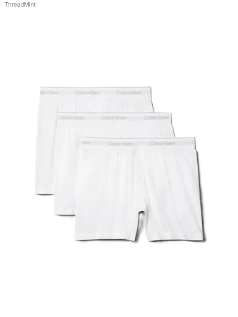 Men's Cotton Knit Boxer 3-Pack Breathable Button Fly Straight Leg